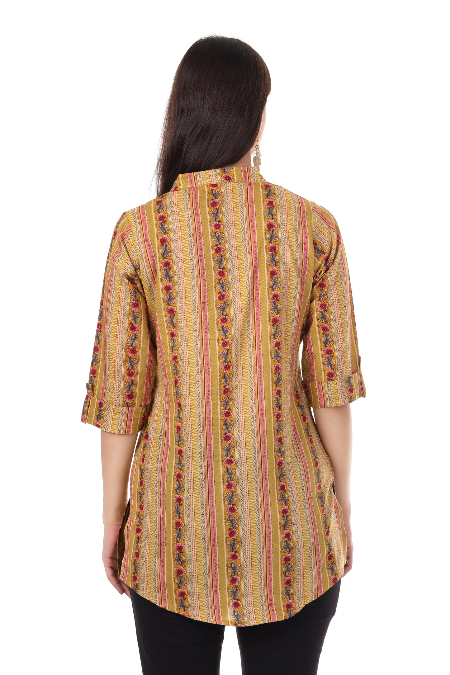 Handblock Cotton Tunic with Button Detailing